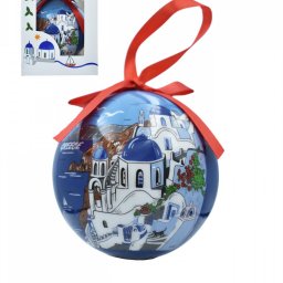 Christmas Tree Ball Santorini in a gift box 1