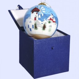 Christmas Ball Mykonos ornament tree in a gift box 1