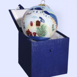 Christmas Ball Santorini ornament tree in a gift box 1