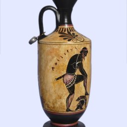 Archaic black-figure lekythos with Achilles and Thetis 1