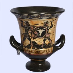 Archaic black-figure crater with Achilles - Hector - Paris 1