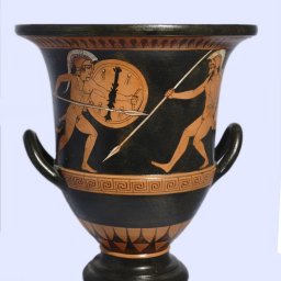 Classical red-figure crater with Achilles - Hector - Athena, greek pottery replica 1