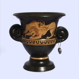 Classical red-figure crater with Hercules fighting with the Nemean lion  1