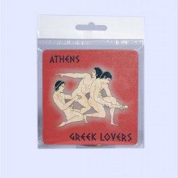 Athens Greece Coaster with Greek Lovers No.1 1