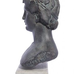 Dionysus green plaster bust statue 2