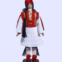 Handmade Small Tsolias Doll-Red vest 1