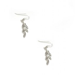 Olive branch silver drop - dangle earrings 1