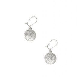Small Phaistos Disc silver drop - dangle earrings 1