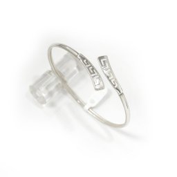 Greek key design - Meander silver cuff bracelet 1