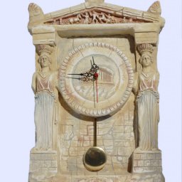 Plaster pendulum wall clock with Caryatids (Karyatides) 1