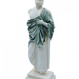 Hippocrates, greek alabaster statue with color 2