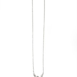 Greek olive branch silver necklace with zircon 2