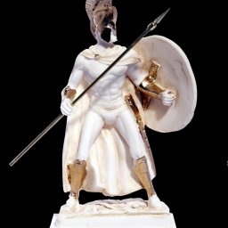 Leonidas king of the Sparta in defense position alabaster statue 1