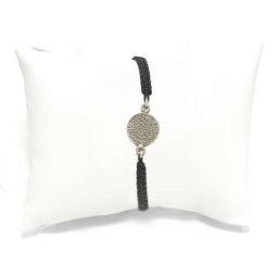 Small Phaistos Disc silver macrame bracelet 1