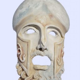 Greek medium plaster mask sculpture of Ares the god of war 1