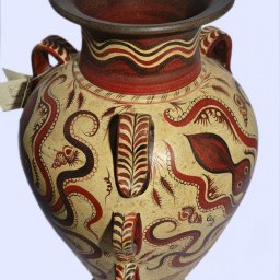 Minoan Greek nine handle amphora with octopus 2