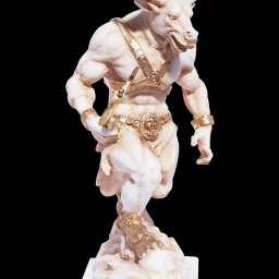 Minotaur with axe greek alabaster statue 3