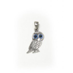 Small owl greek silver pendant 1