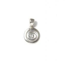 Greek spiral large thick silver pendant 1