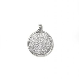 Large thick Phaistos Disc greek silver pendant 1