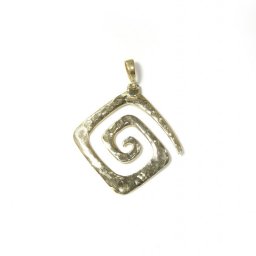 Greek Hammered Spiral Pendant Gold Plated 1