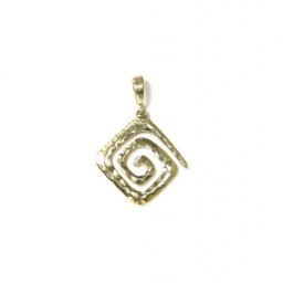 Small Greek Hammered Spiral Pendant Gold Plated 1