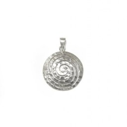 Small hammered greek spiral pendant the symbol of eternity 1