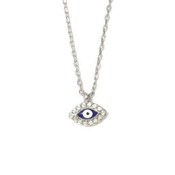 Evil eye silver necklace with zircon 1