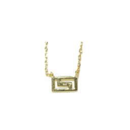 Greek key design - meander gold plated silver necklace 1