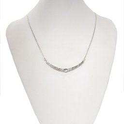 Greek key design - meander silver necklace with aquamarine 2