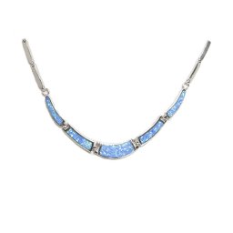 Blue opal silver necklace 1