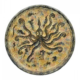 Greek ceramic plate depicting an octopus (28cm) 1