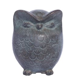 Owl green plaster statue, the symbol of wisdom (No.1) 1