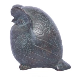 Owl green plaster statue, the symbol of wisdom (No.1) 2