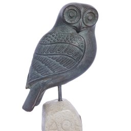 Owl green plaster statue, the symbol of wisdom (No.3) 1