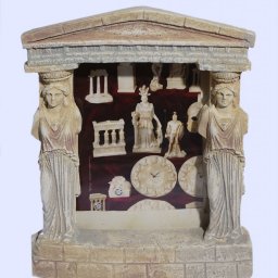 Greek plaster picture frame with Caryatids (Karyatides) and pediment 1