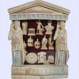 Greek picture frame with Athena goddess of wisdom and a pediment  1