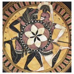 Greek ceramic plate depicting Hercules and Amazon 2