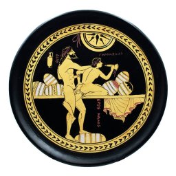 Greek ceramic plate depicting Zeus and Ganymede 1