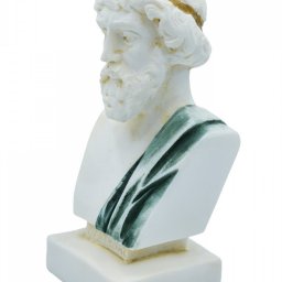 Plato greek alabaster bust statue with color and patina 2