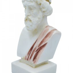 Plato greek alabaster bust statue with color 2