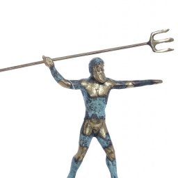 Small bronze statue of Poseidon holding his Trident 1