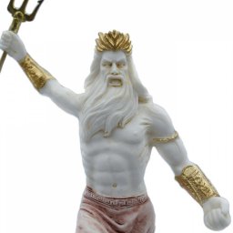 Greek alabaster statue of Poseidon with his trident 4