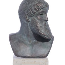 Poseidon green plaster bust sculpture 1