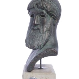 Poseidon green plaster bust sculpture 2