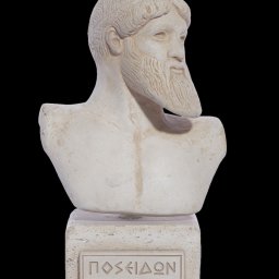 Poseidon greek plaster bust statue 1