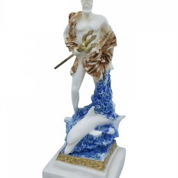 Poseidon, greek alabaster statue with color 2
