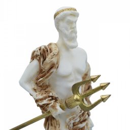 Poseidon, greek alabaster statue with color 4