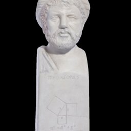 Pythagoras greek plaster bust status 1