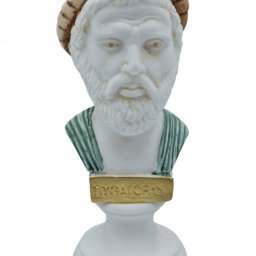 Pythagoras alabaster bust statue with color 1